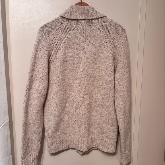 Men's Cream Shawl Collar Cardigan - Picture 2 of 7